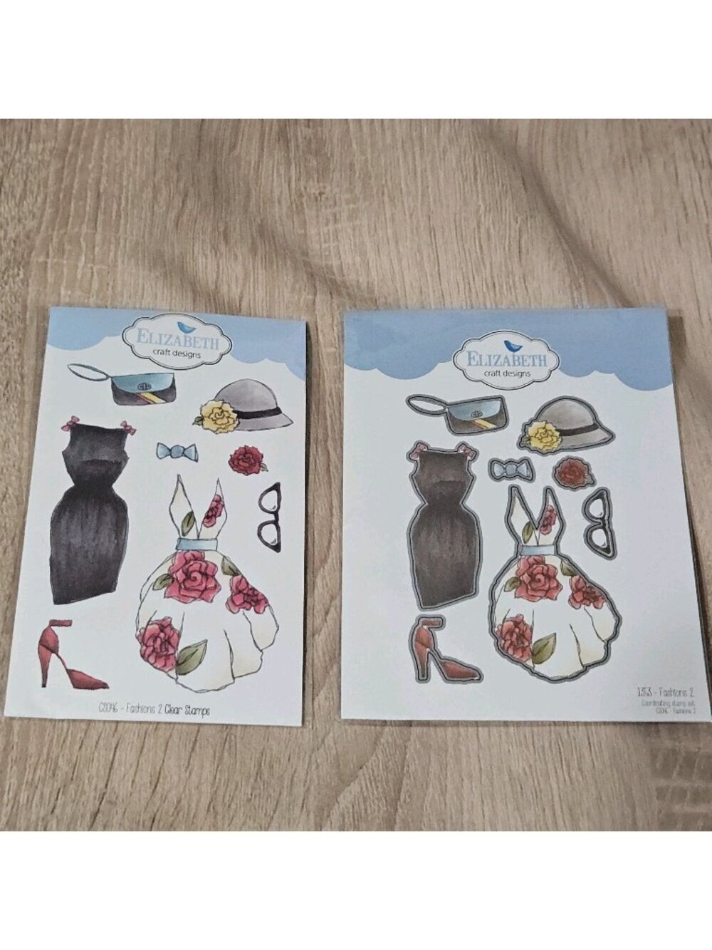 Elizabeth Craft Designs Fashion 2 Cutting Dies & Stamp Set New